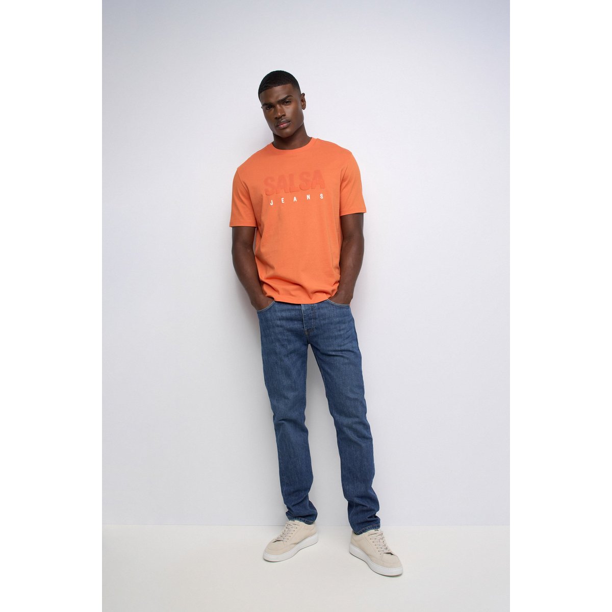 T-SHIRT AVEC BRANDING orange, SALSA JEANS