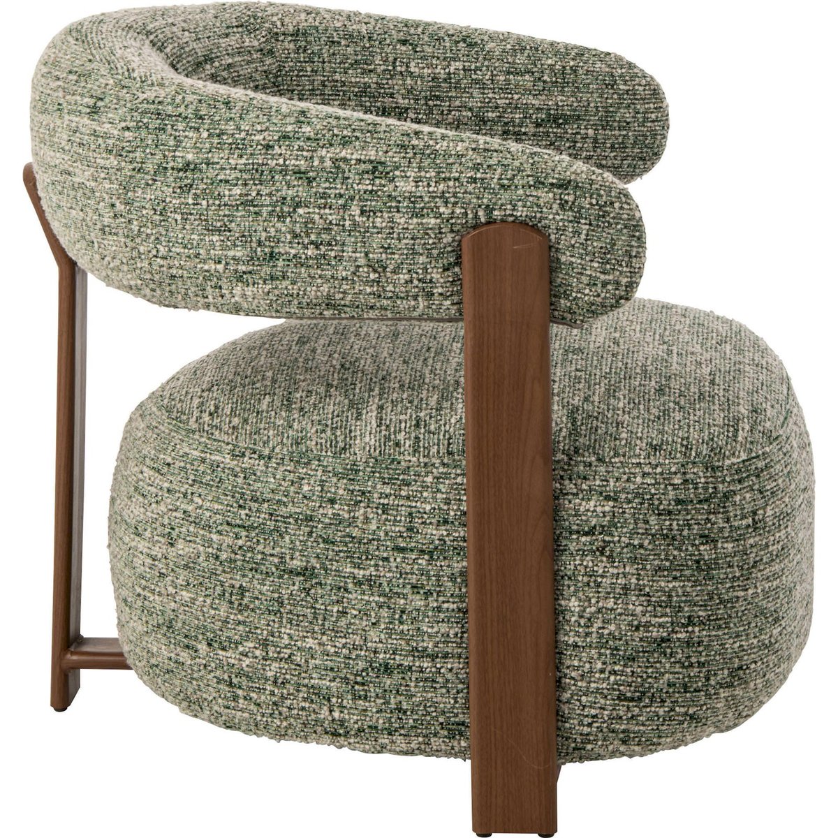 Fauteuil lounge en tissu texturé vert olive, RECOLLECTION