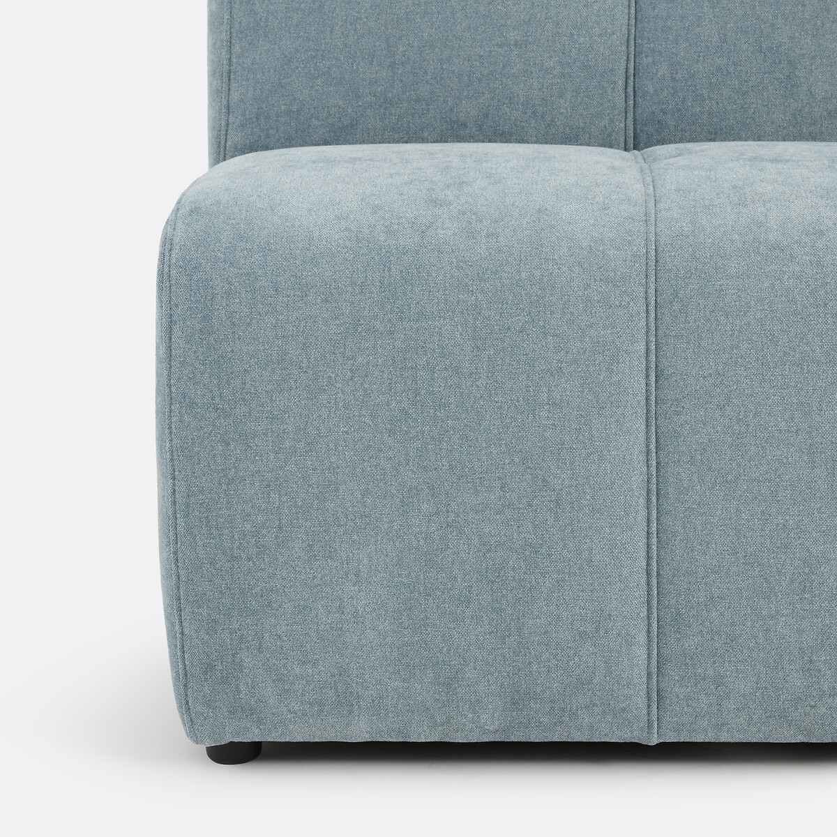 Elemento seduta modulare da tavolo, 1 posto, in ciniglia fine, ANETA blu vintage, LA REDOUTE INTERIEURS
