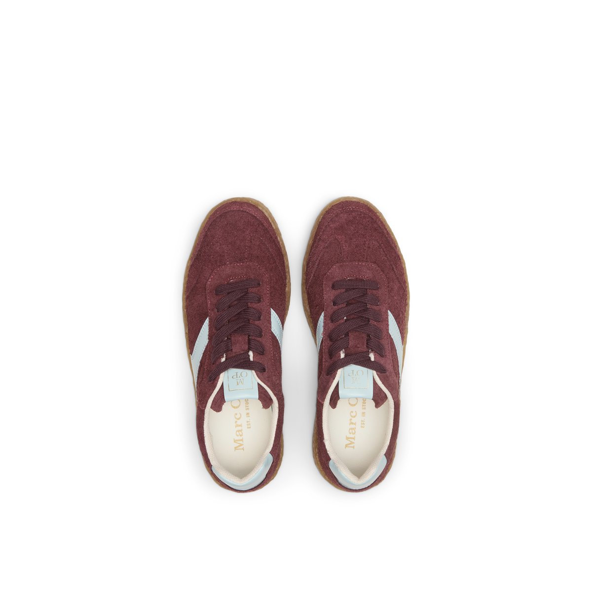 Baskets en cuir velours doux rouge, MARC O'POLO