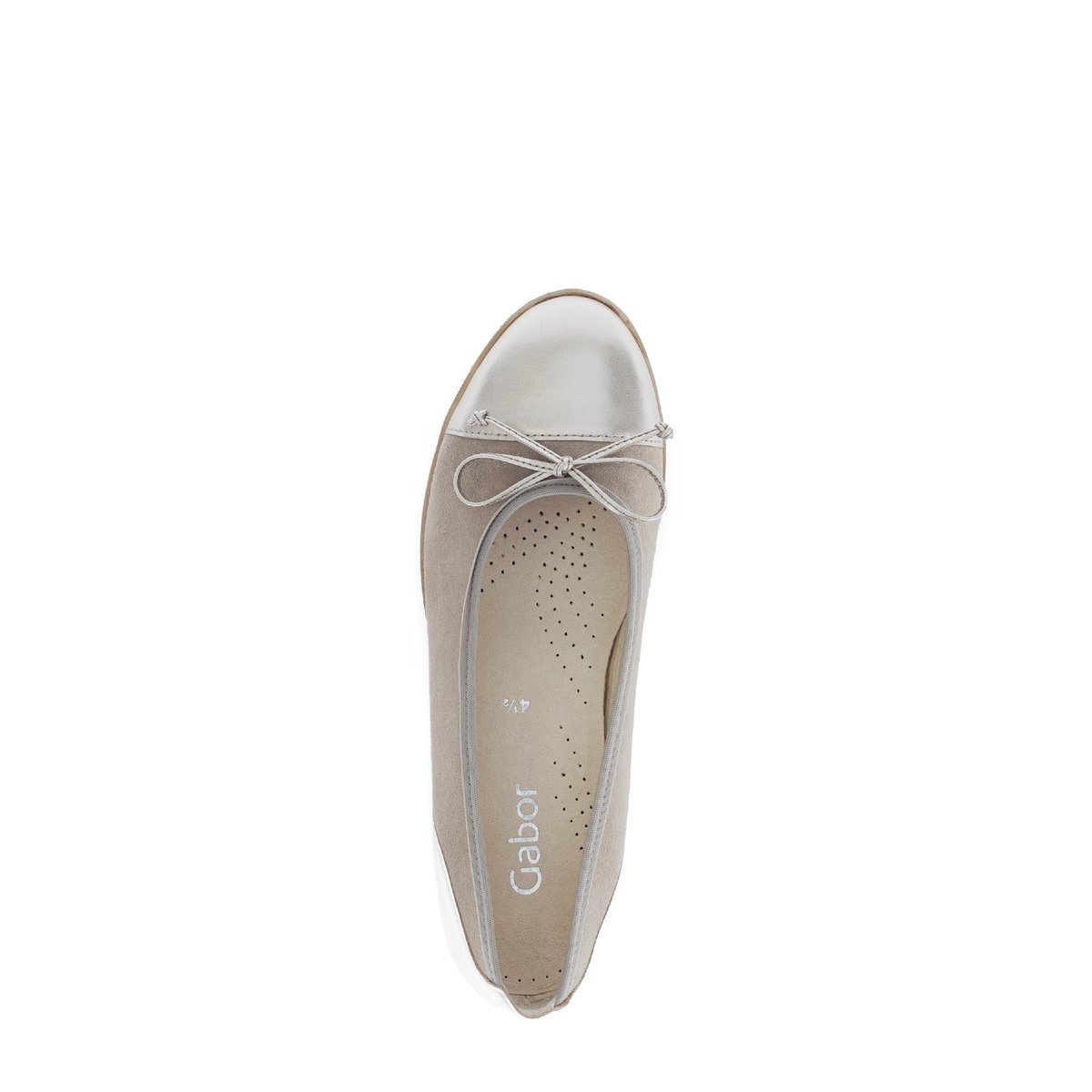 Ballerines en cuir à talon décroché beige, GABOR
