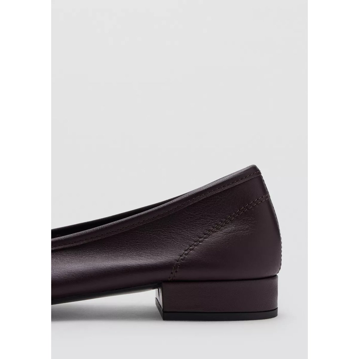 Ballerines talon cuir nœud bordeaux, MANGO