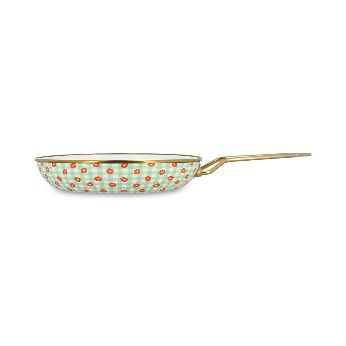Poêle 20cm en acier émaillé, VICHY BISOUS vert, MENASTYL