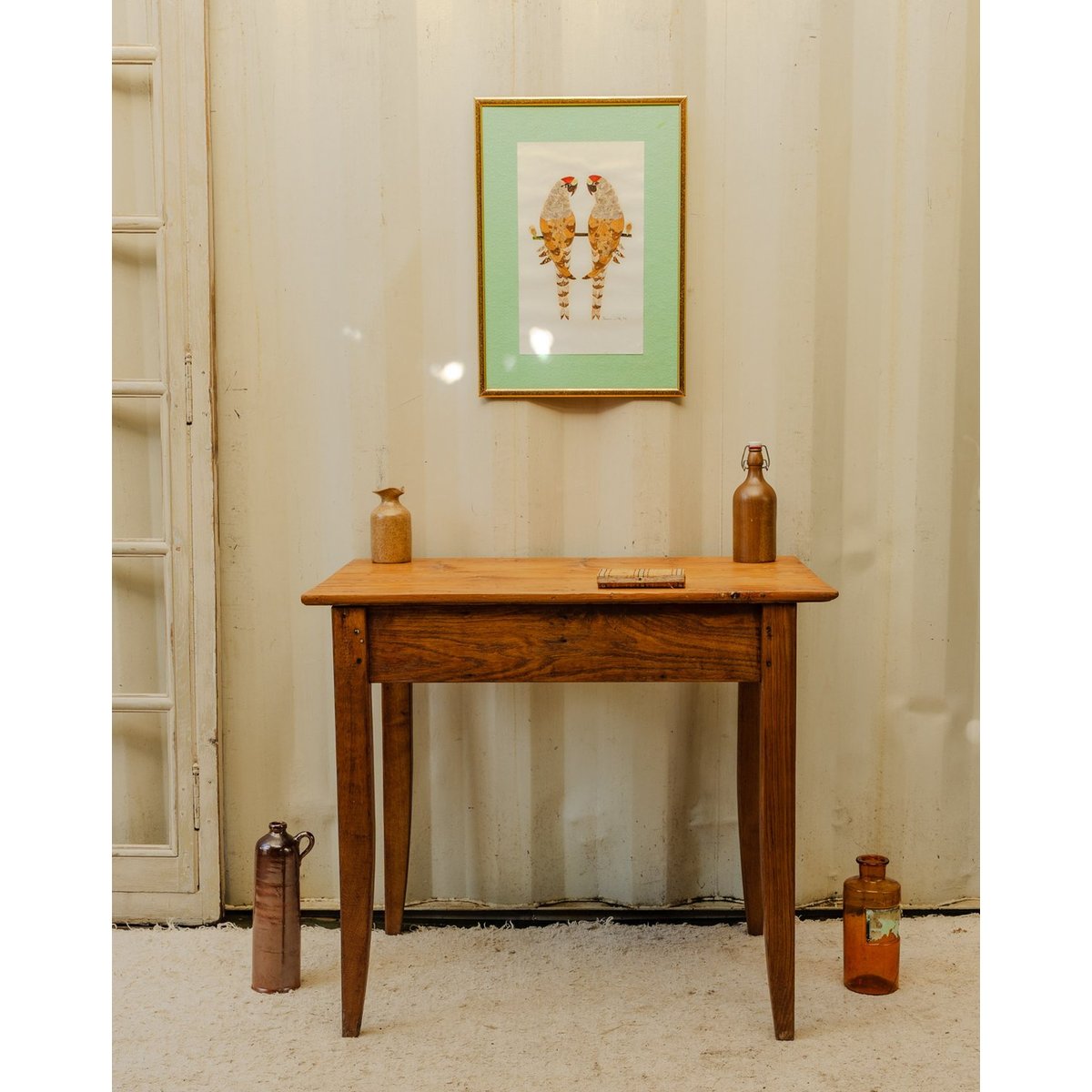 Table d'appoint en bois Francine N°1700 - Bon état bois clair, DEBONGOUT