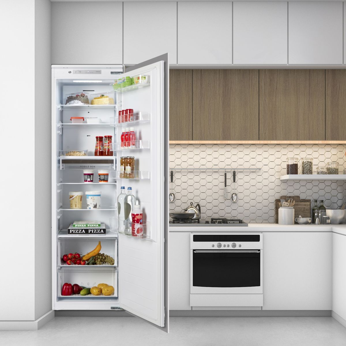 Réfrigérateur 1 porte encastrable ERLVI180-55miB couleur unique, ESSENTIEL B