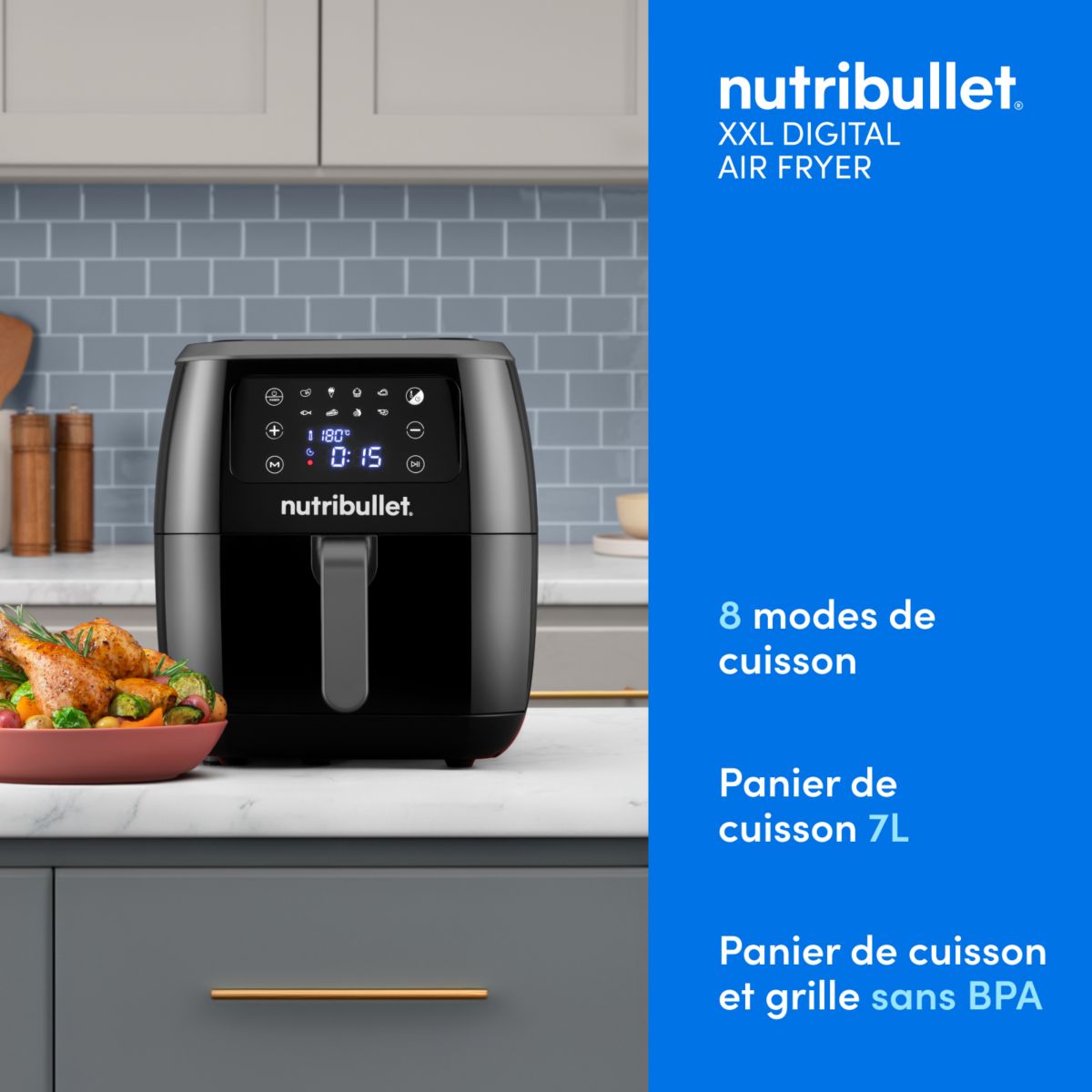 Friteuse sans huile airfryer NBA071B couleur unique, NUTRIBULLET