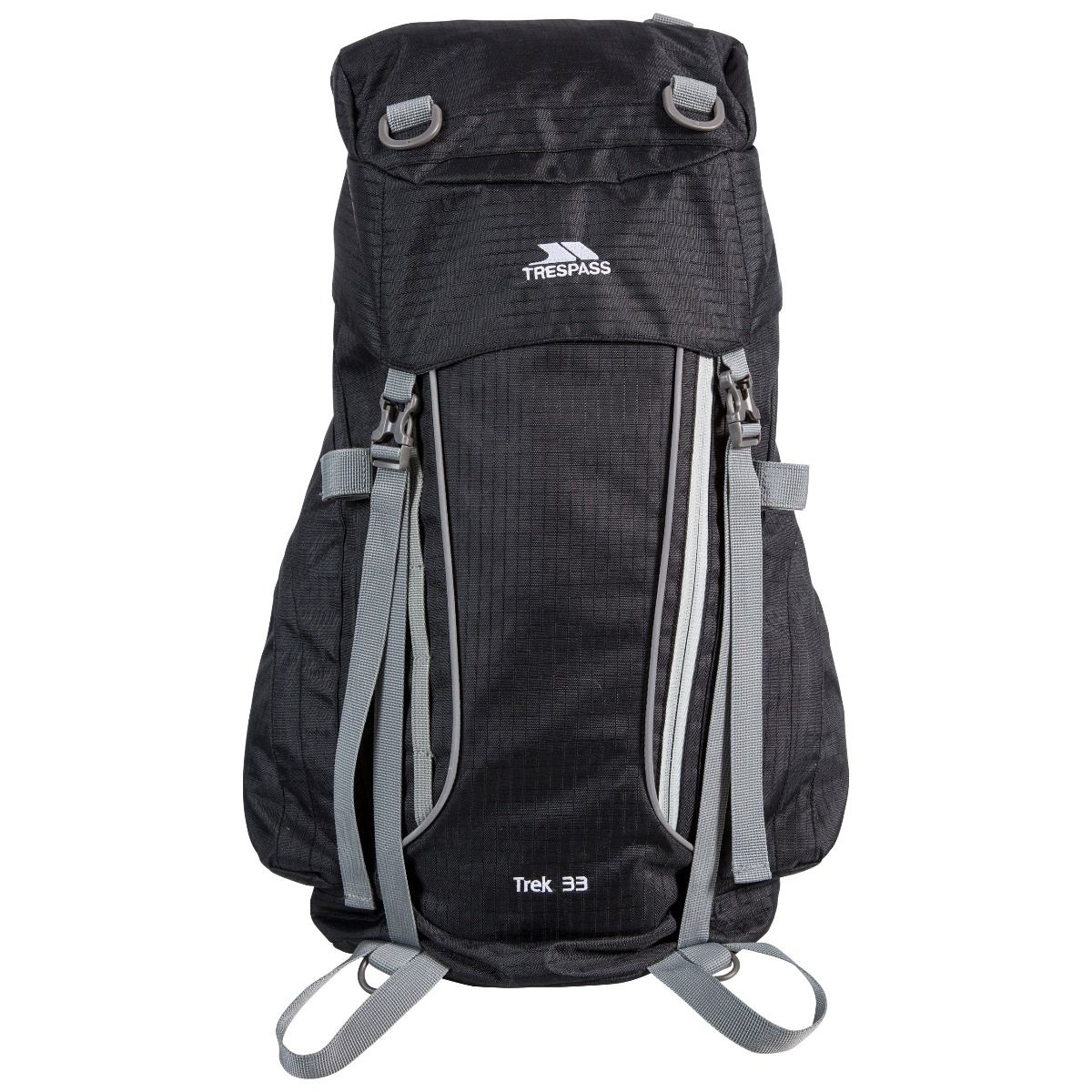 Sac à dos de randonnée TREK gris foncé, TRESPASS