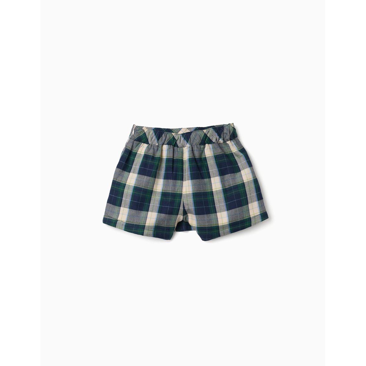 Jupe-short en coton à carreaux B&S bleu foncé, ZIPPY