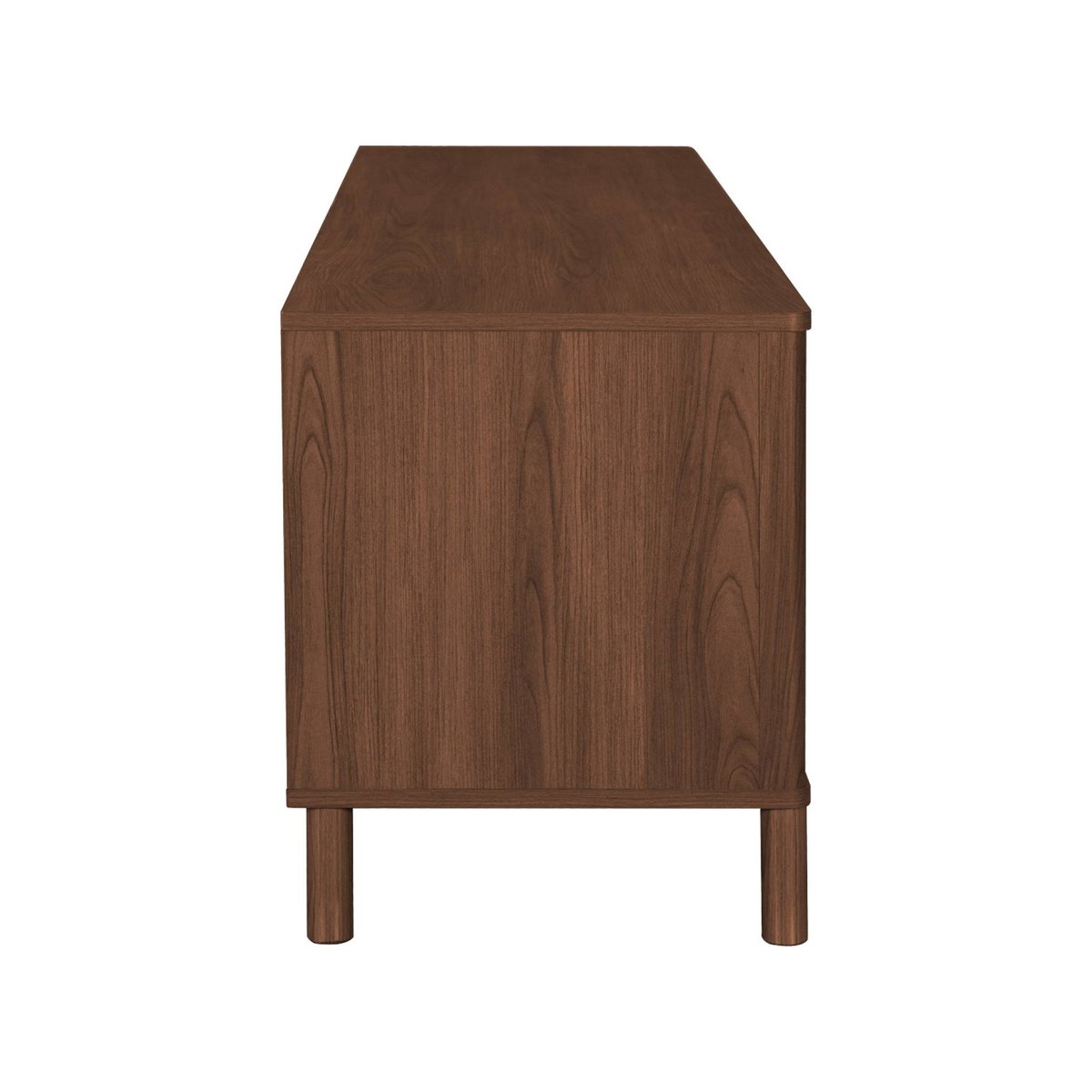 Meuble TV vintage décor bois et cannage 4 portes 160cm ETTA noyer, SWEEEK