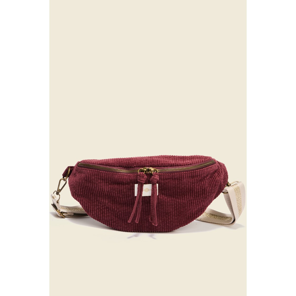 Sac banane velours côtelé prune, BONOBO
