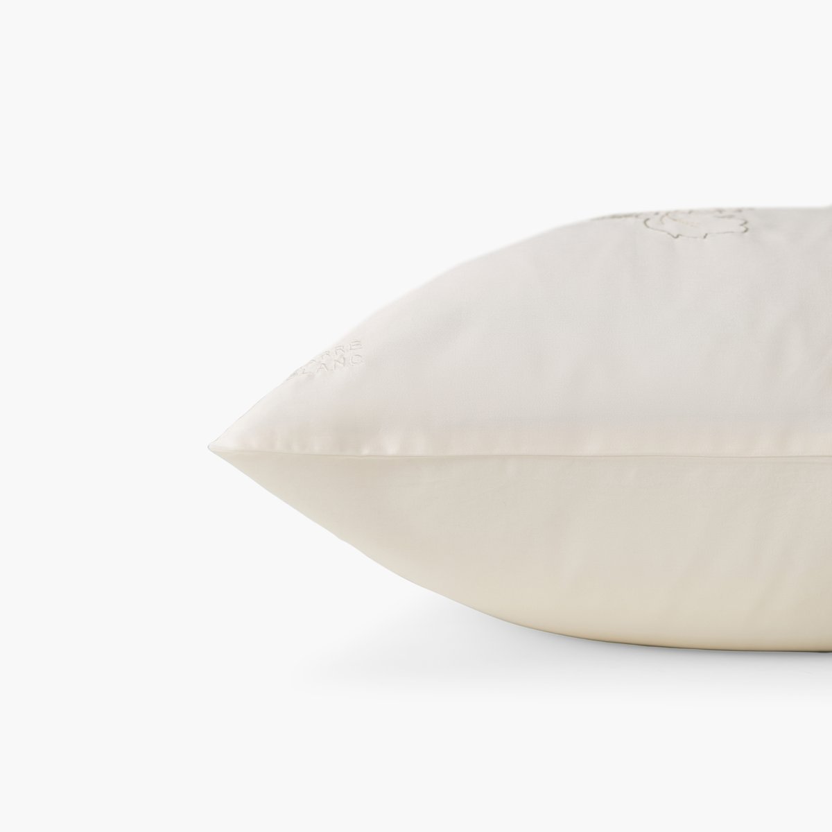 Taie d'oreiller rectangulaire satin de coton OPALYS imprimé, CARRE BLANC