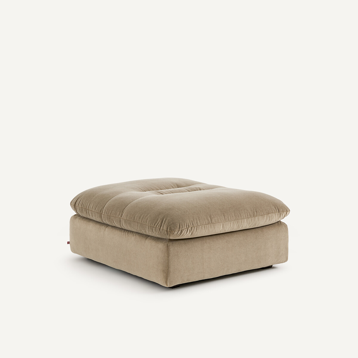 Repose-pieds modulable en velours stonewashed, GIULIANO gris shiitaké, AM.PM