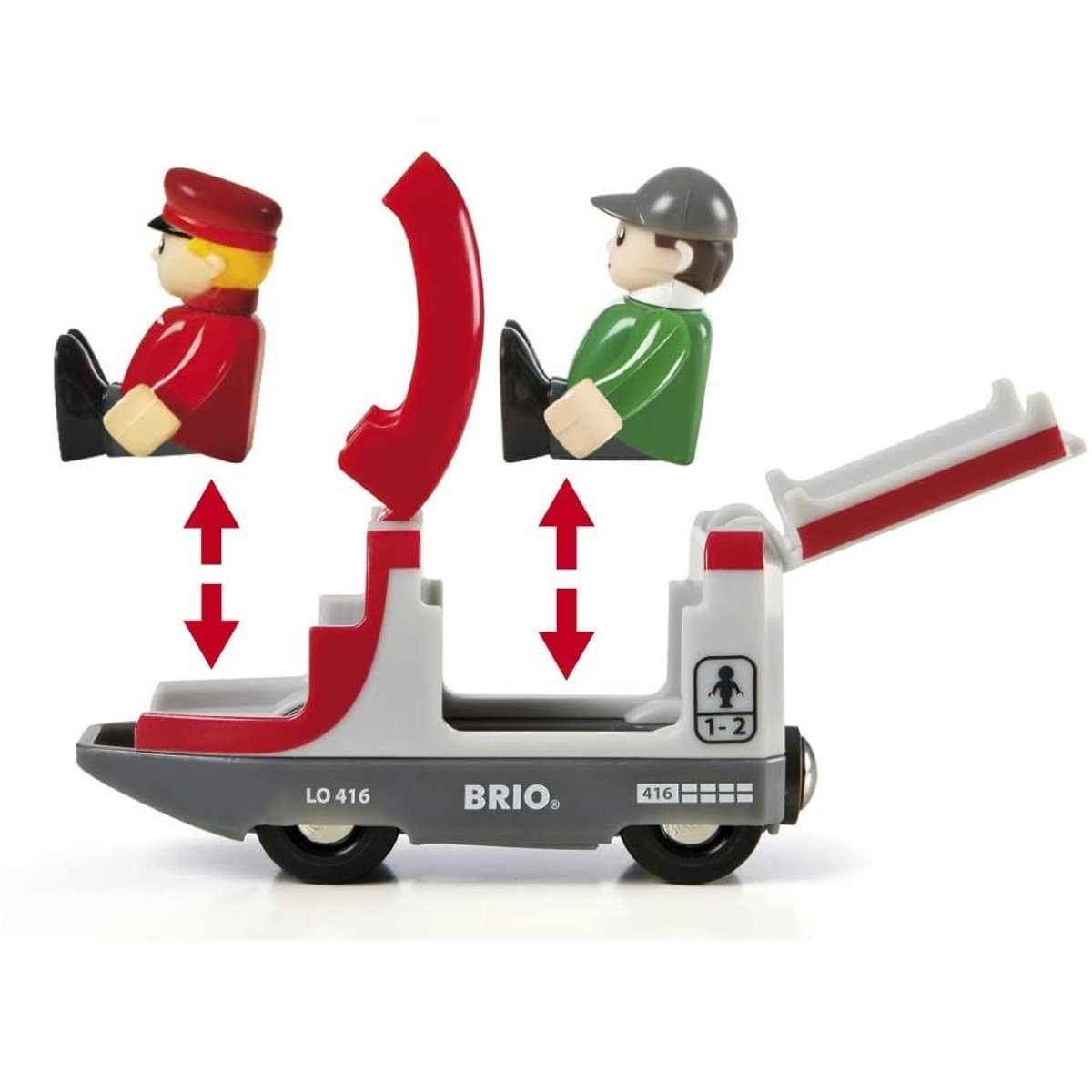 Circuit plateforme voyageurs multicolore, BRIO
