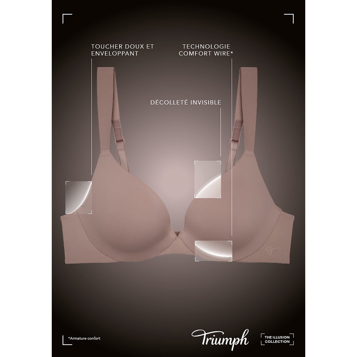 Body Make-Up Illusion Balcony Bra powder pink, TRIUMPH