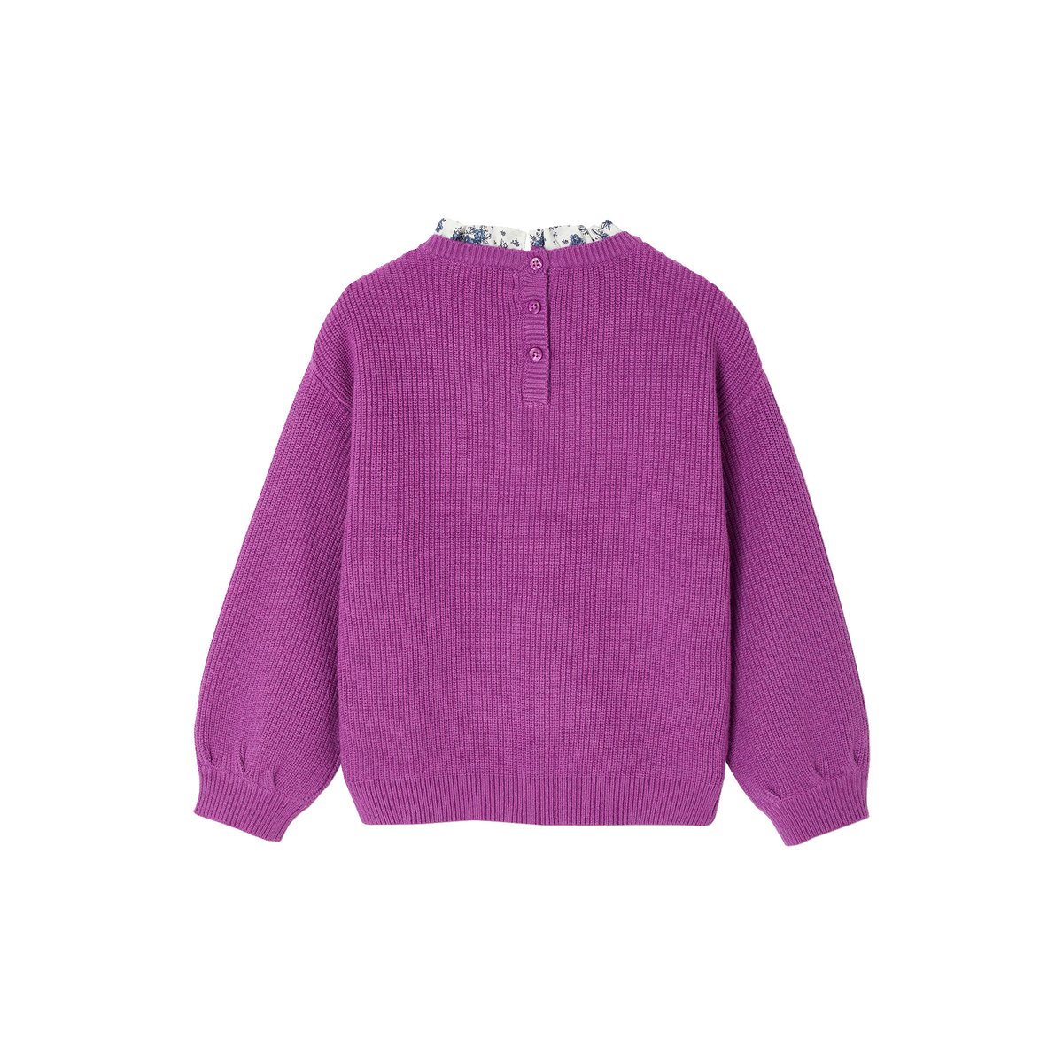 Pull col fantaisie forme loose violet, VERTBAUDET