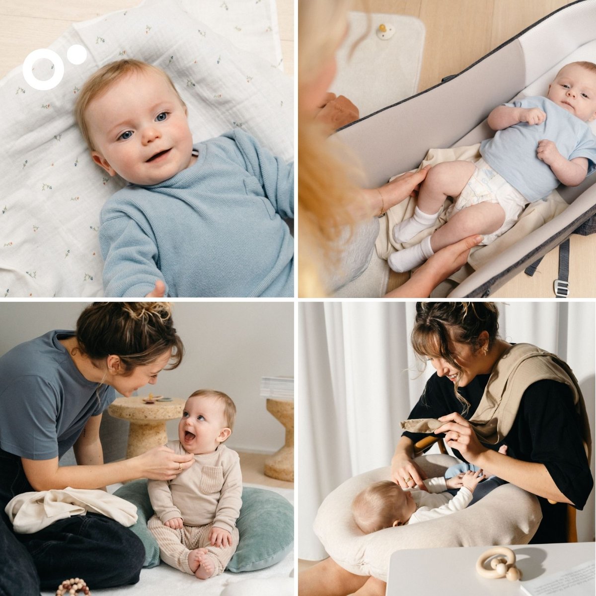 Lot de 3 langes bébé en coton biologique beige, BABYMOOV