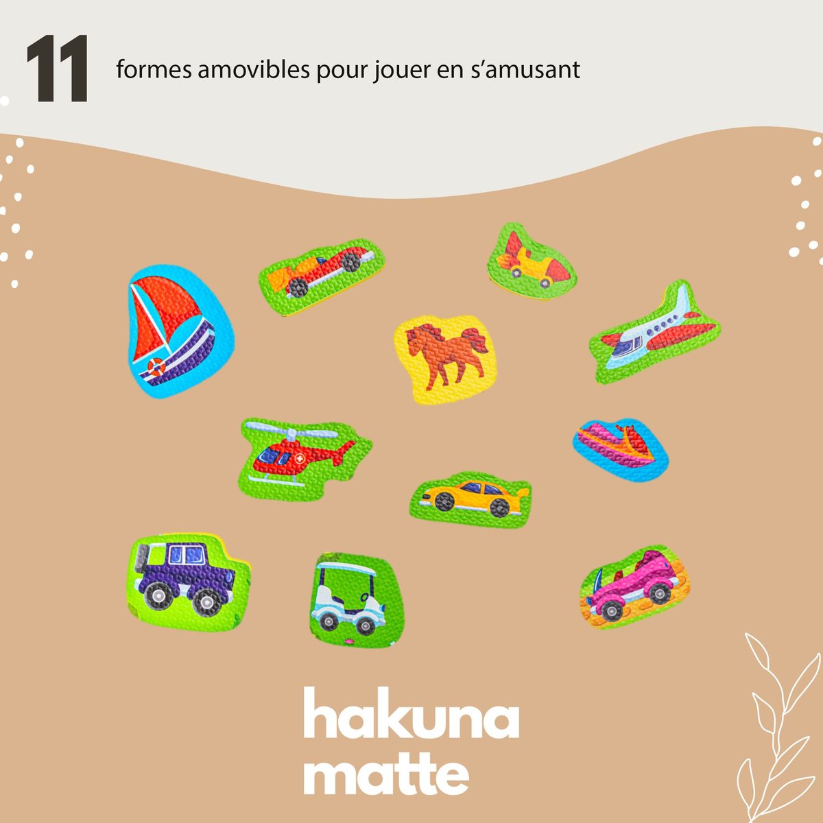 Tapis de jeu mousse à assembler HOLIDAY couleur unique, HAKUNA MATTE
