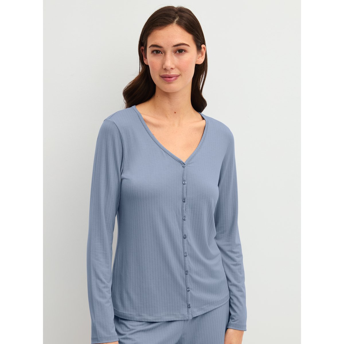 T-shirt à manches longues manches longues Modal ETUDE AJOURS aura blue, CALIDA