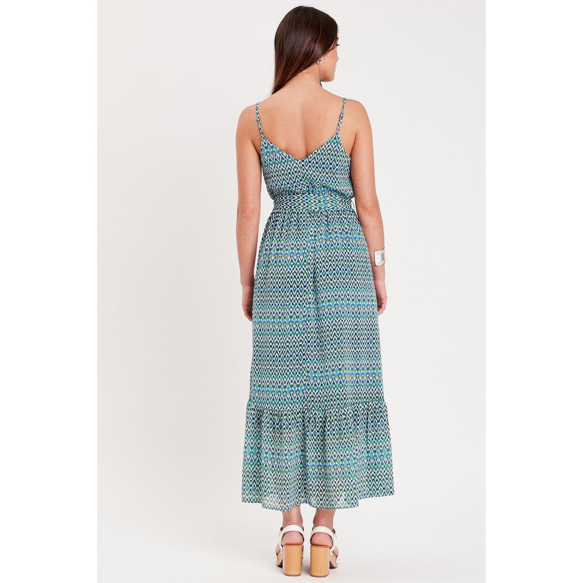 Robe longue évasée bleu, CACHE CACHE