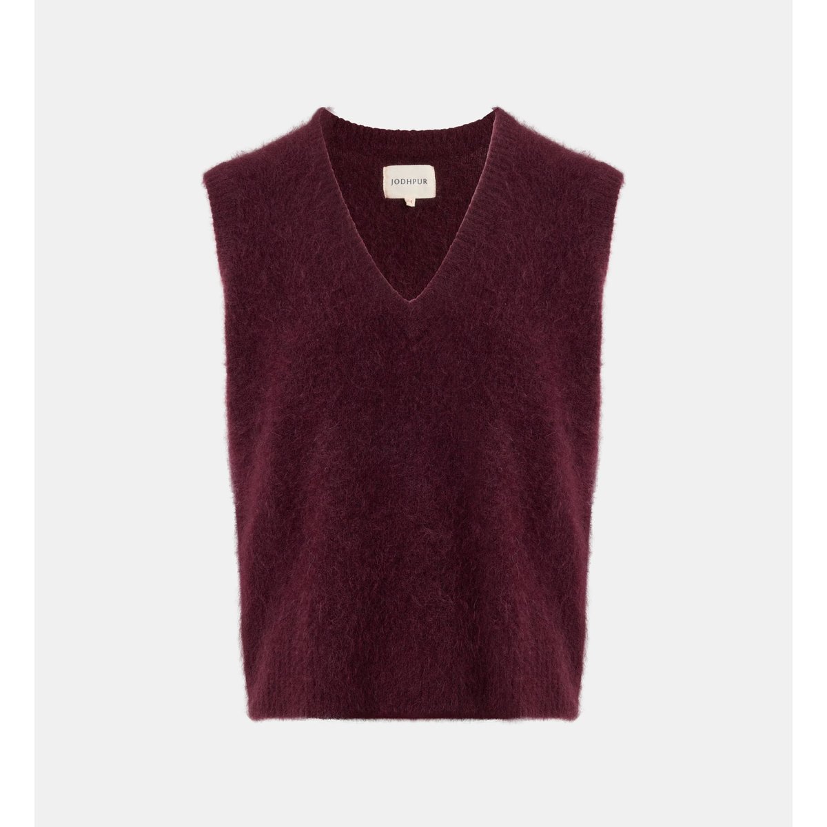 Pull sans manches ormoy maille longue soyeuse bordeaux, JODHPUR