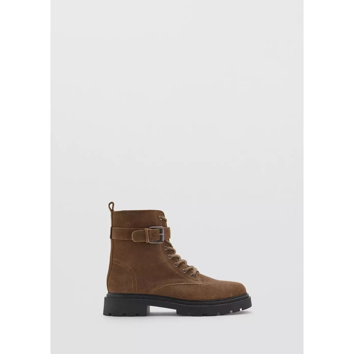 Bottines cuir boucle marron, MANGO TEEN