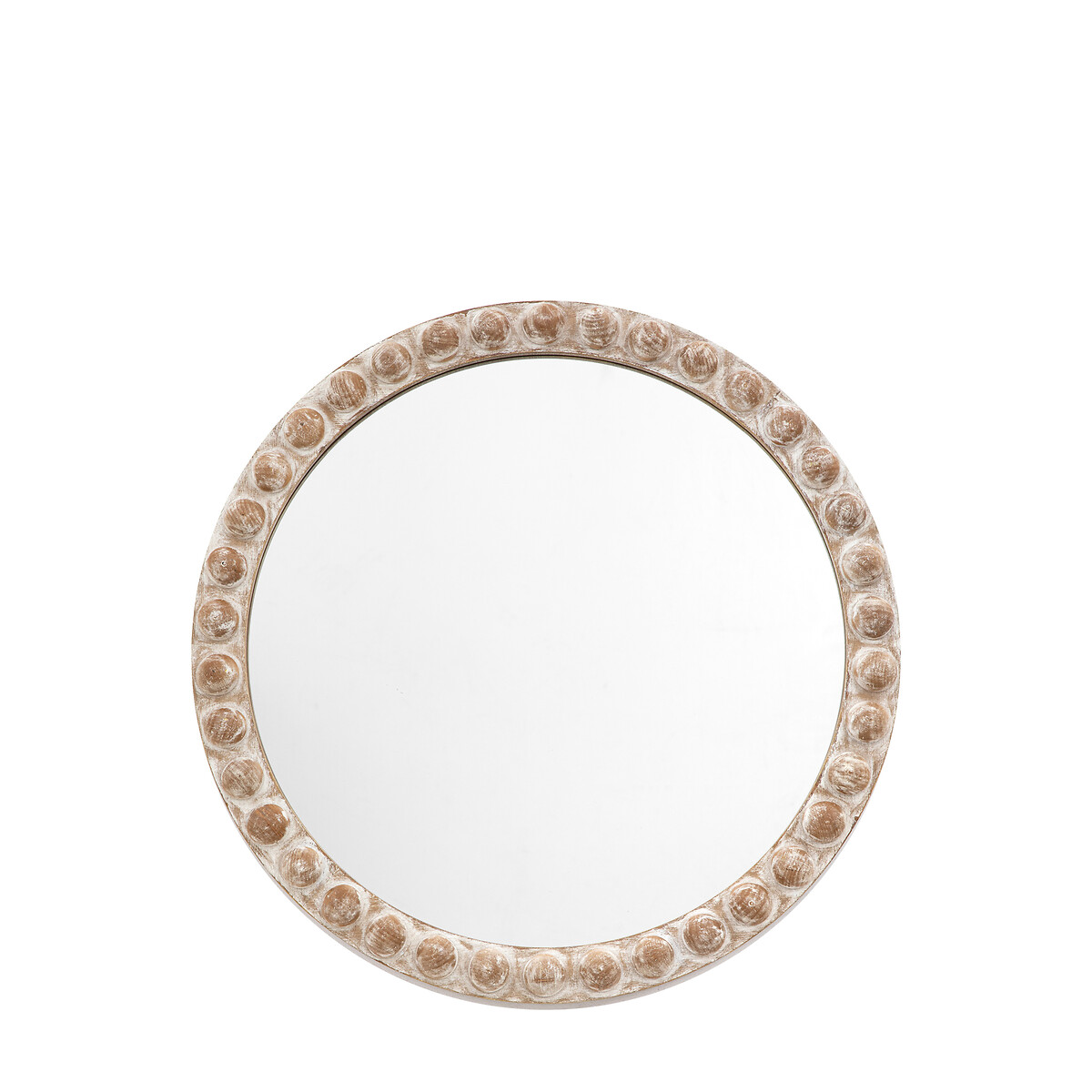 65cm Wooden Bobbin Round Mirror natural, ÉDITÉ