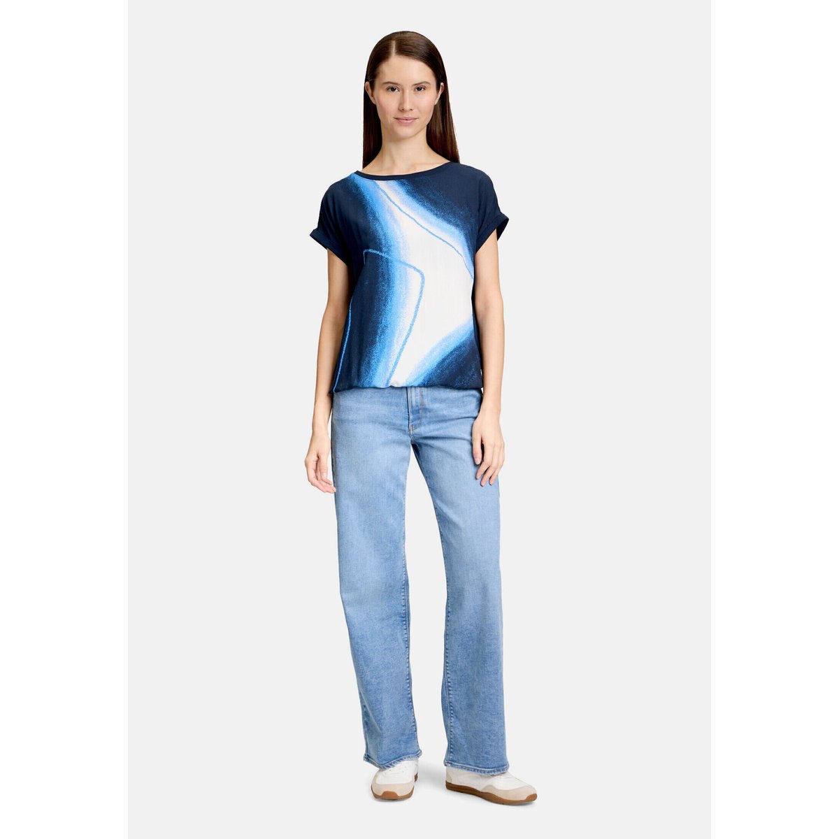 Haut casual à imprimé bleu foncé/bleu, BETTY & CO