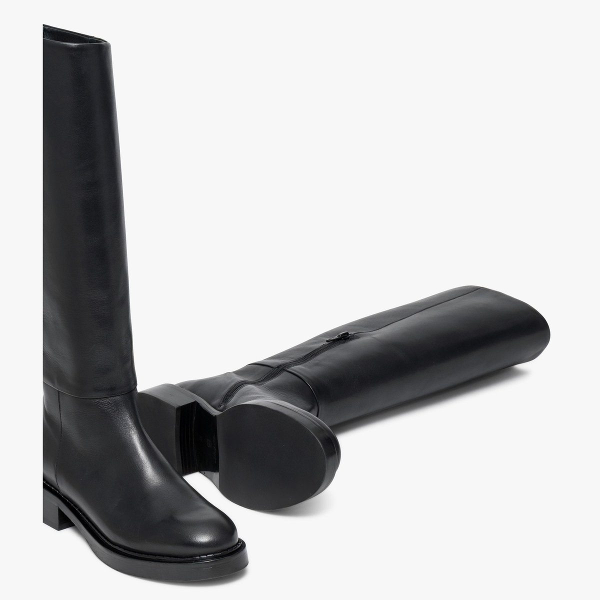 Botte Plate en cuir VALIA noir, BOCAGE