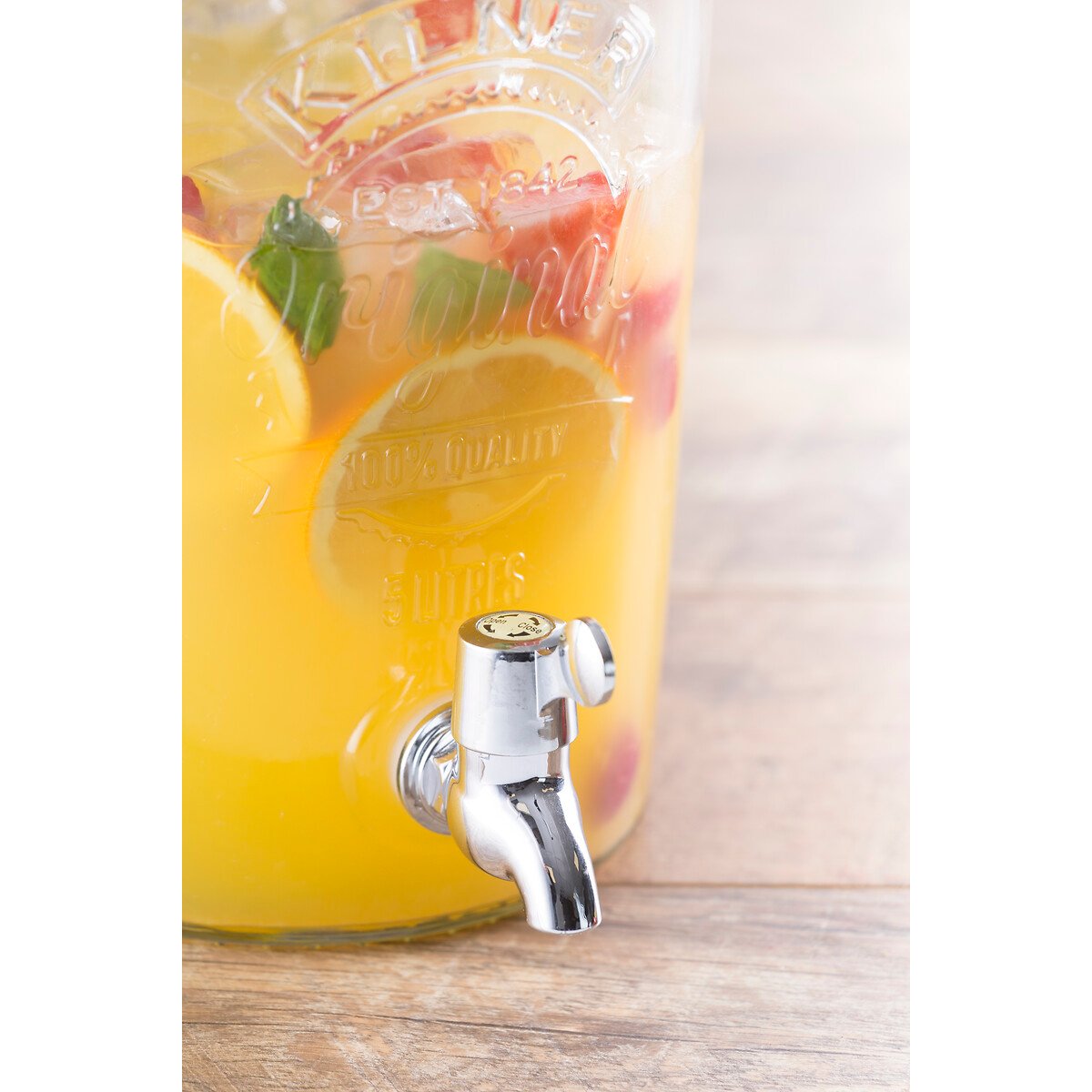 8L Kilner Clip Top Round Drinks Dispenser glass, KILNER
