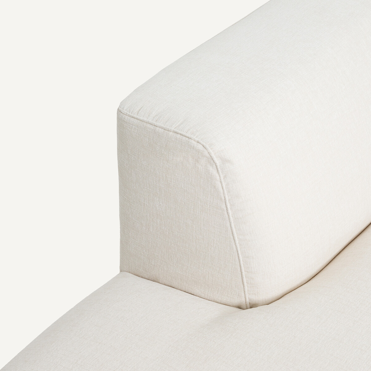 Canapé d'angle gauche velours chenille, Jacopo blanc, AM.PM