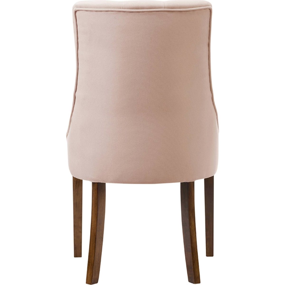Chaise capitonnée velours ANTONINA beige et noyer brun, RECOLLECTION