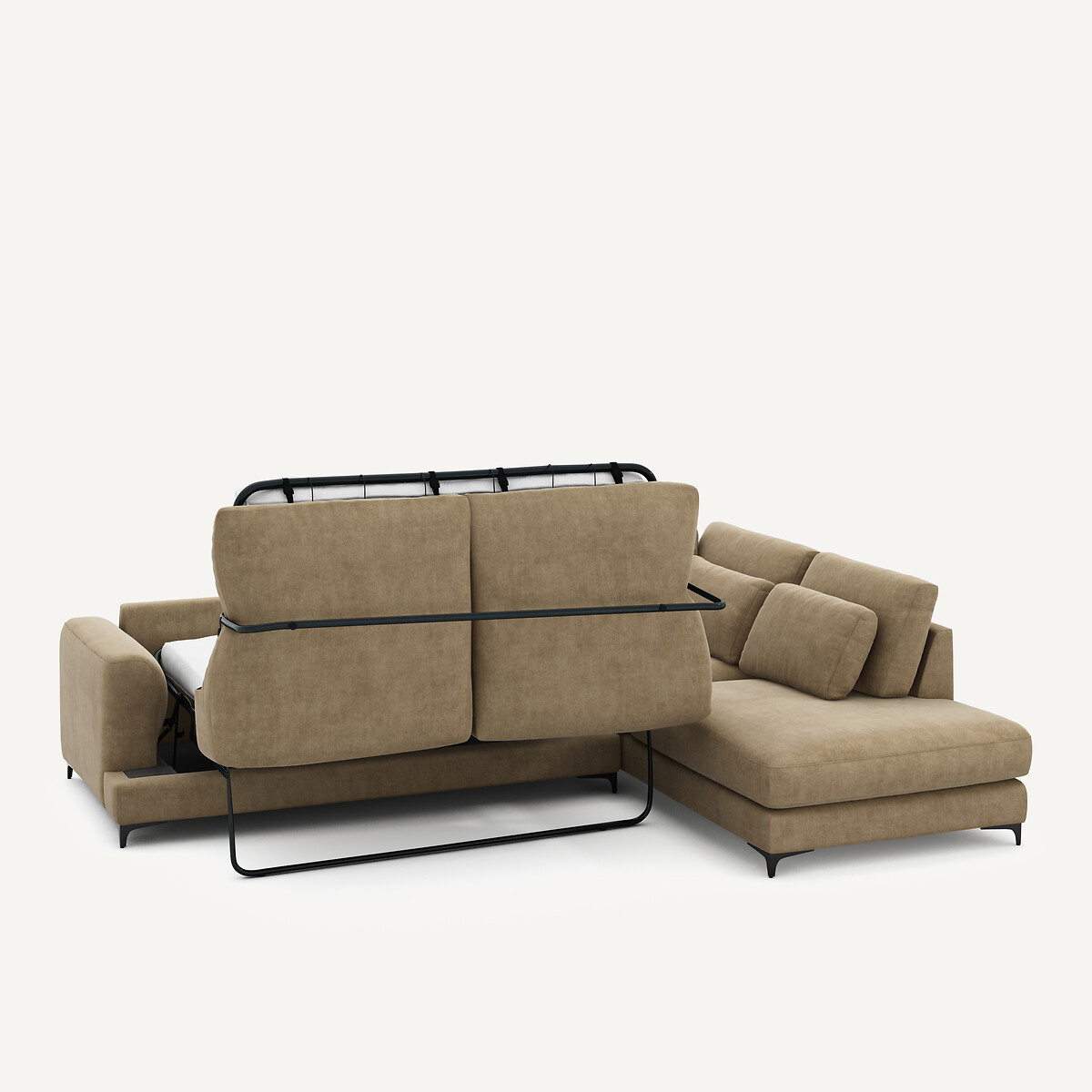 Angle droit convertible, en velours stonewashed, Marsile gris shiitaké, AM.PM