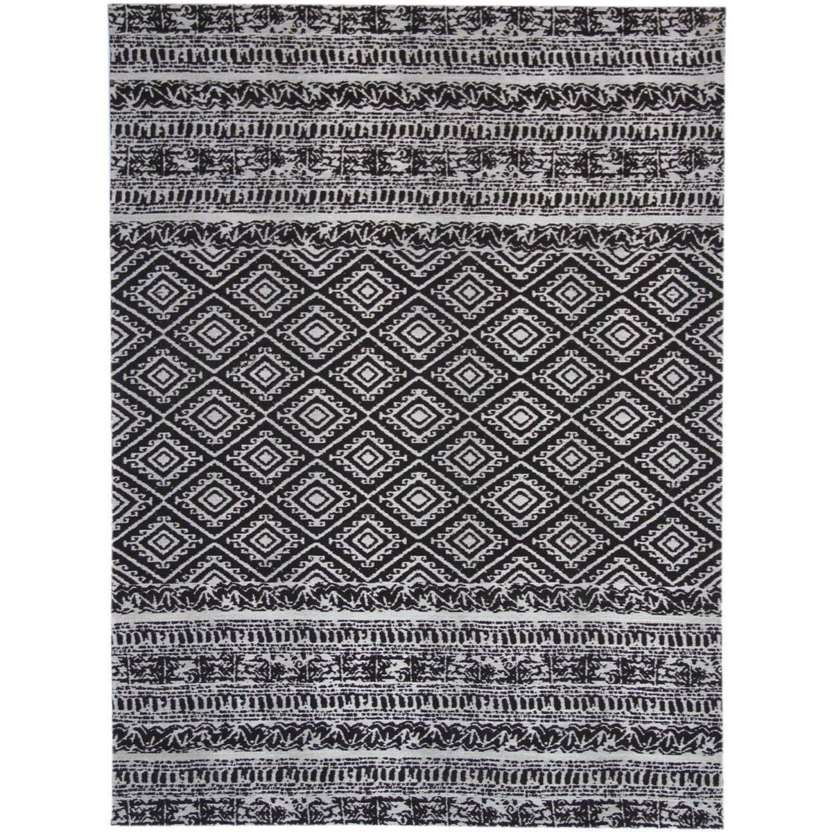 Tapis extérieur fait main, ENSOLEILLE noir, ARTE ESPINA
