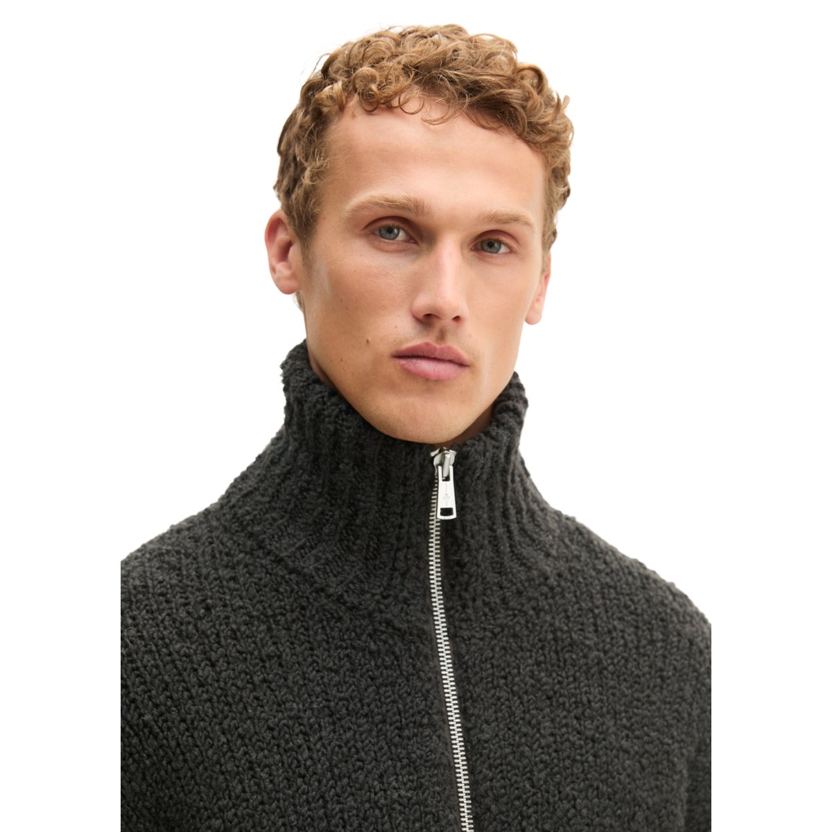 Cardigan oversize en maille bouclée en mélange de laine vierge douce noir, MARC O'POLO