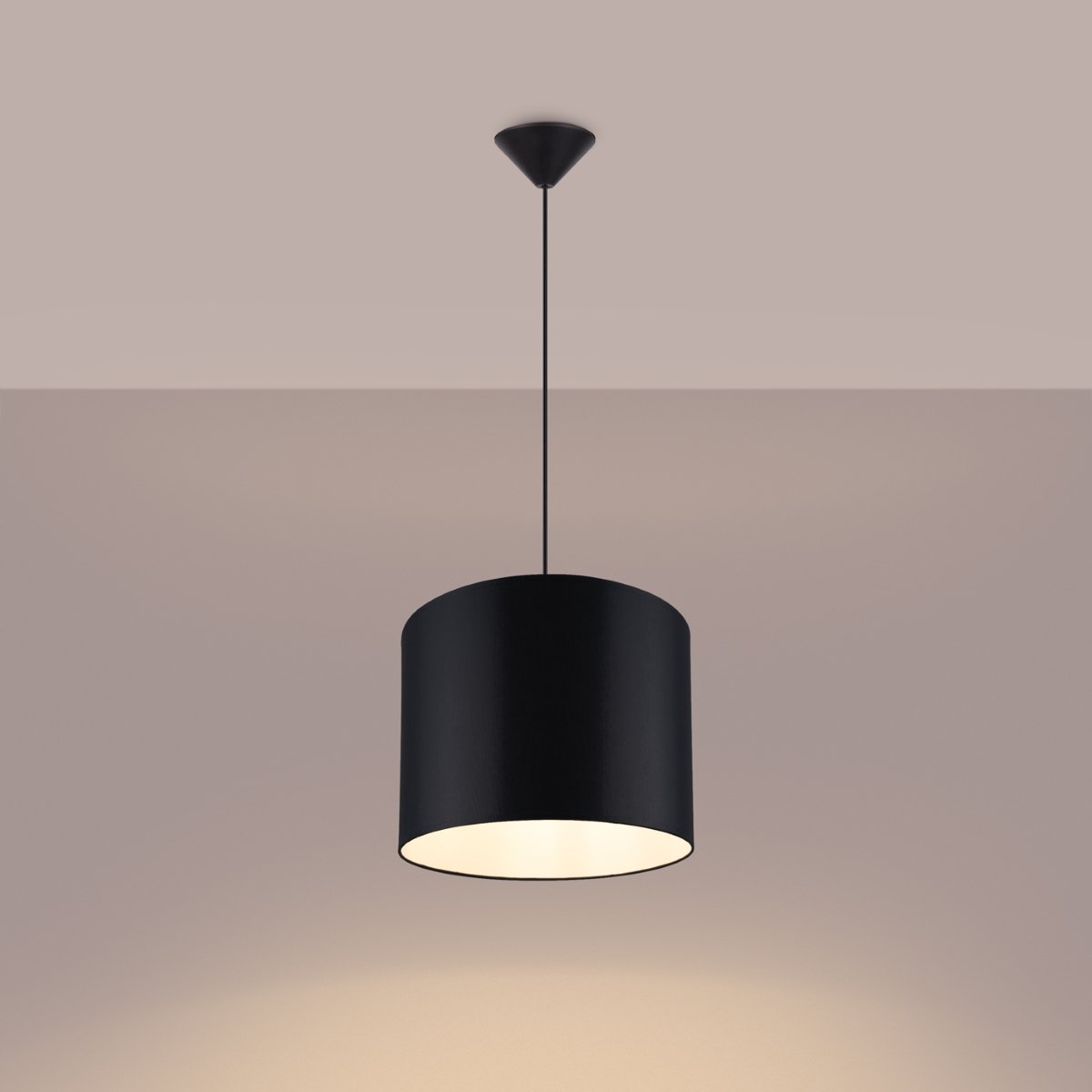 Suspension Tissu Noir E27 1 Nova 30 noir, EDEN