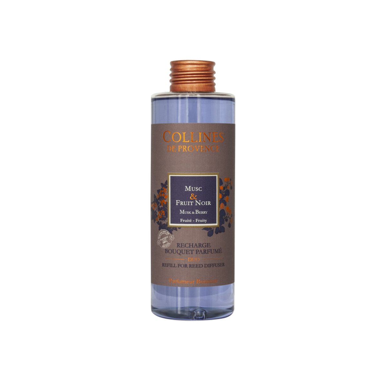 Recharge Diffuseur de parfum Colorée  MUSC & FRUIT NOIR violet, COLLINES DE PROVENCE