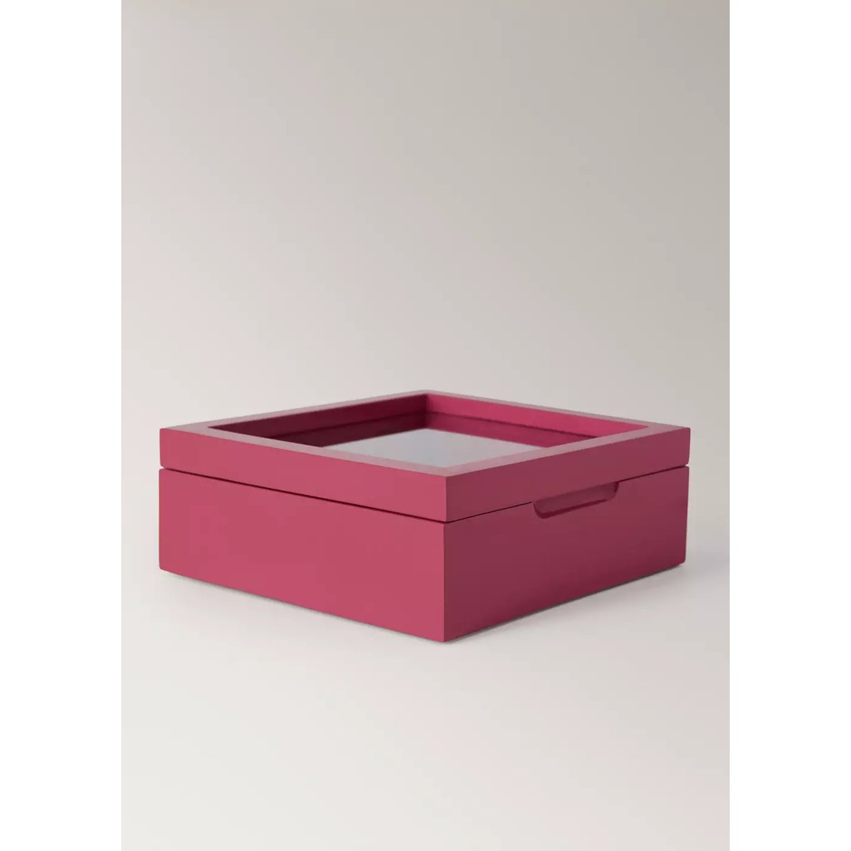 Boîte en bois à couvercle transparent rose, MANGO HOME