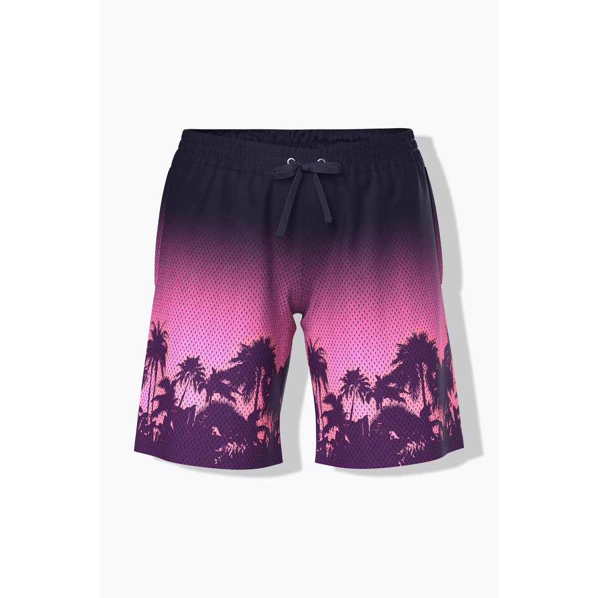 Short technique en mesh. Imprimé palmiers. noir, ULLA POPKEN