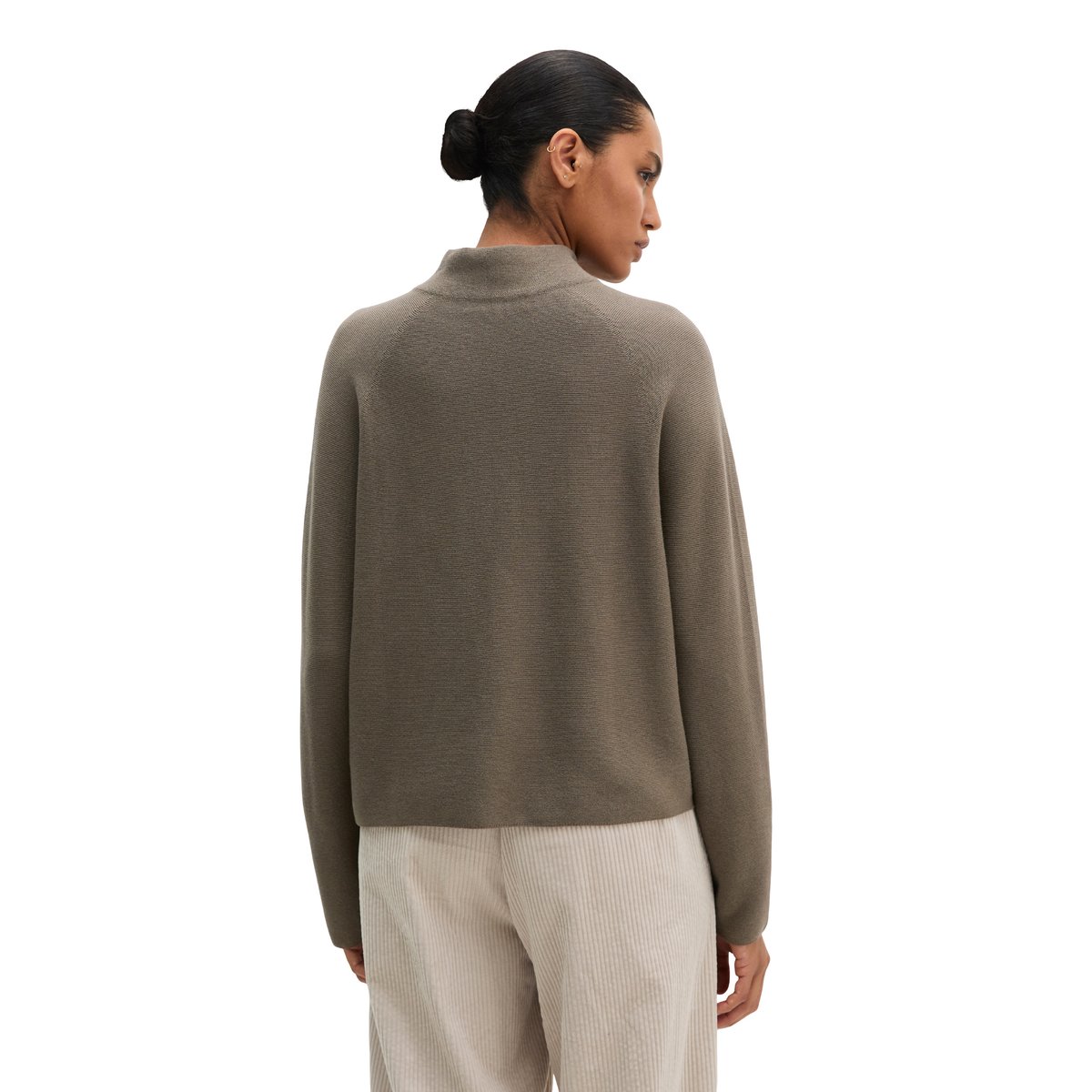 Pull-over seamless relaxed en coton bio doux marron, MARC O'POLO