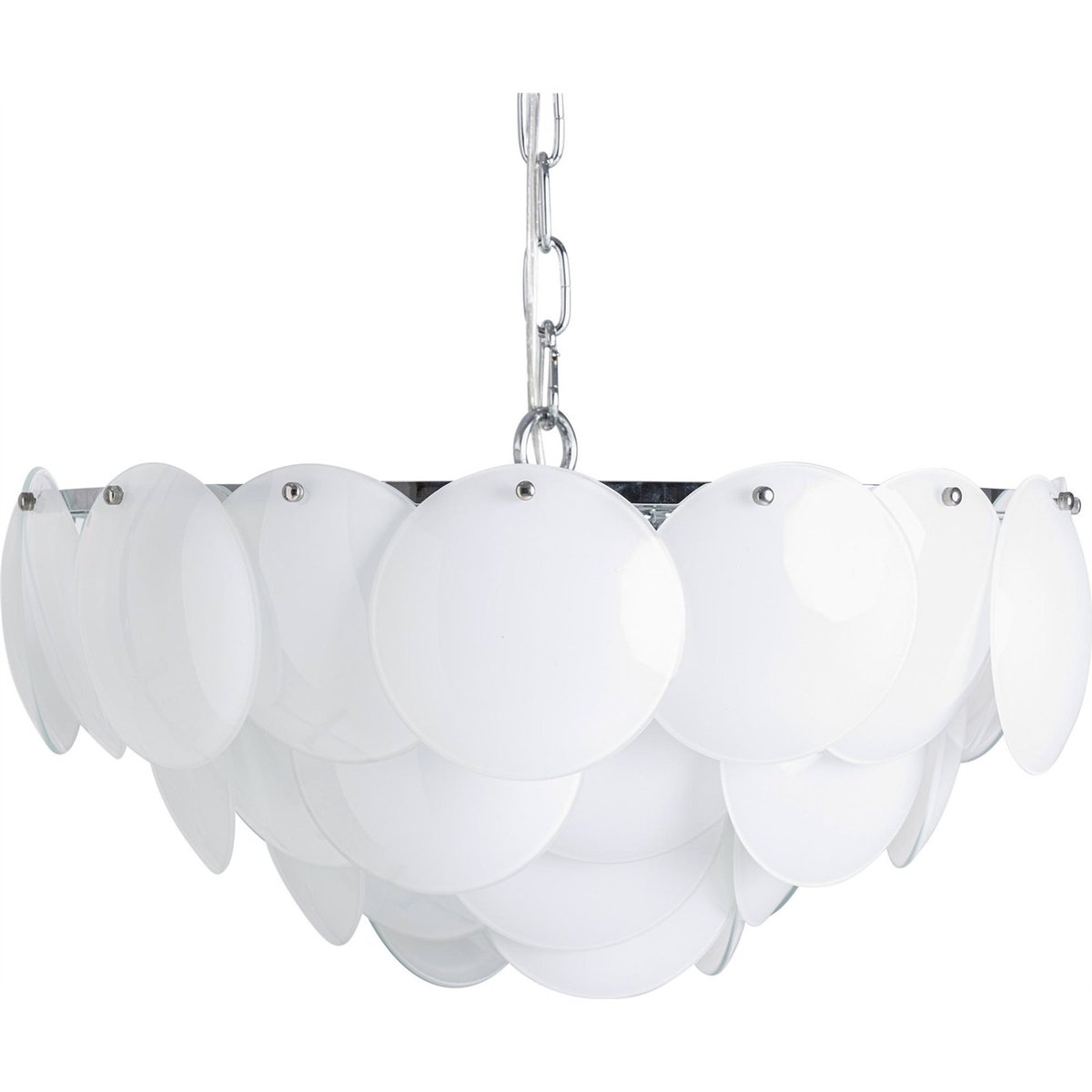 Lustre art déco en cristal, Finition sablée blanc cristal finition sablée, RECOLLECTION