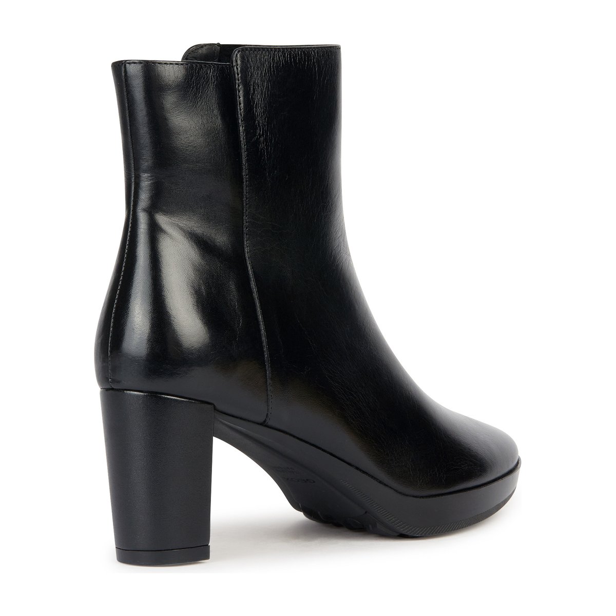 Bottines cuir zippées à talon Walk Pleasure noir, GEOX