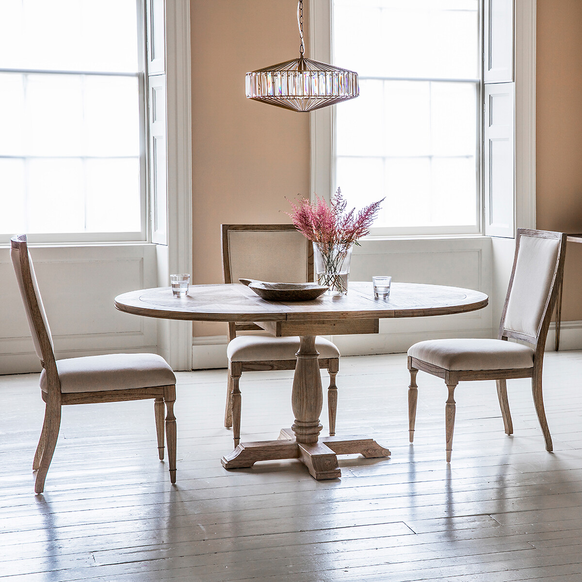 Nashik Oval Ash Wood Parquet Extendable Dining Table (Seats 4-6) natural, ÉDITÉ