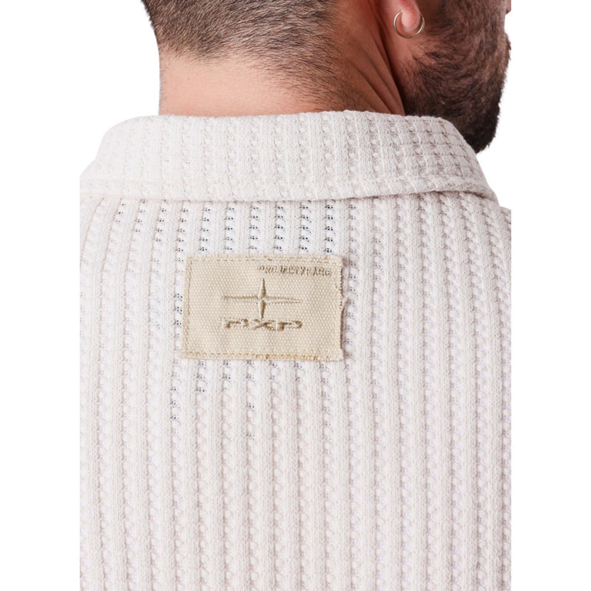 Chemise manches courtes Flower crème camel, PROJECT X