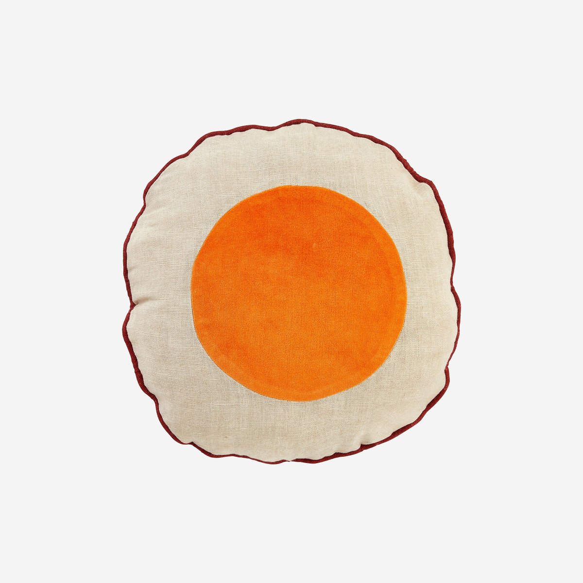 Coussin en lin et coton BERENICE orange, beige, HABITAT