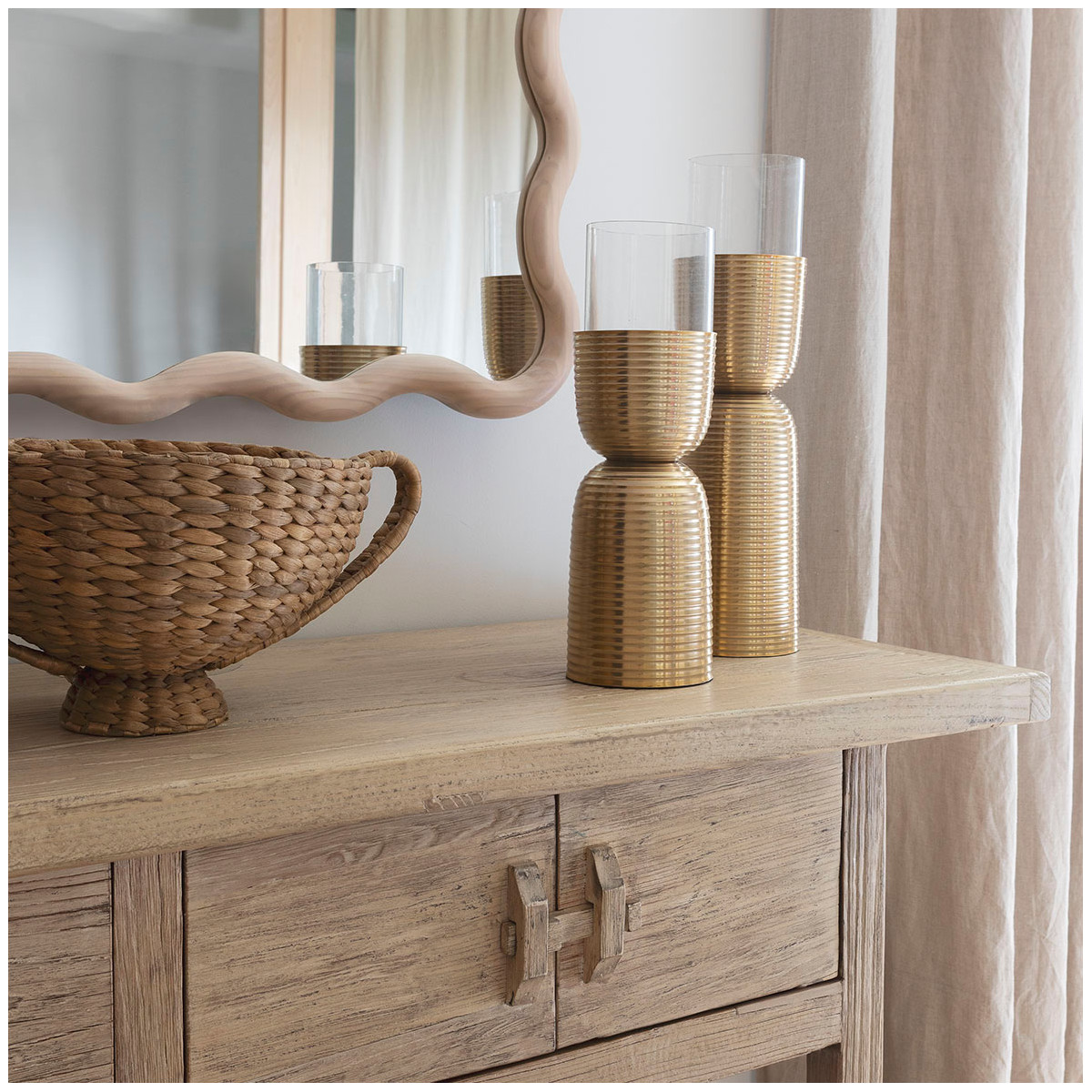 Console BAO orme recyclé beige, BLANC D’IVOIRE