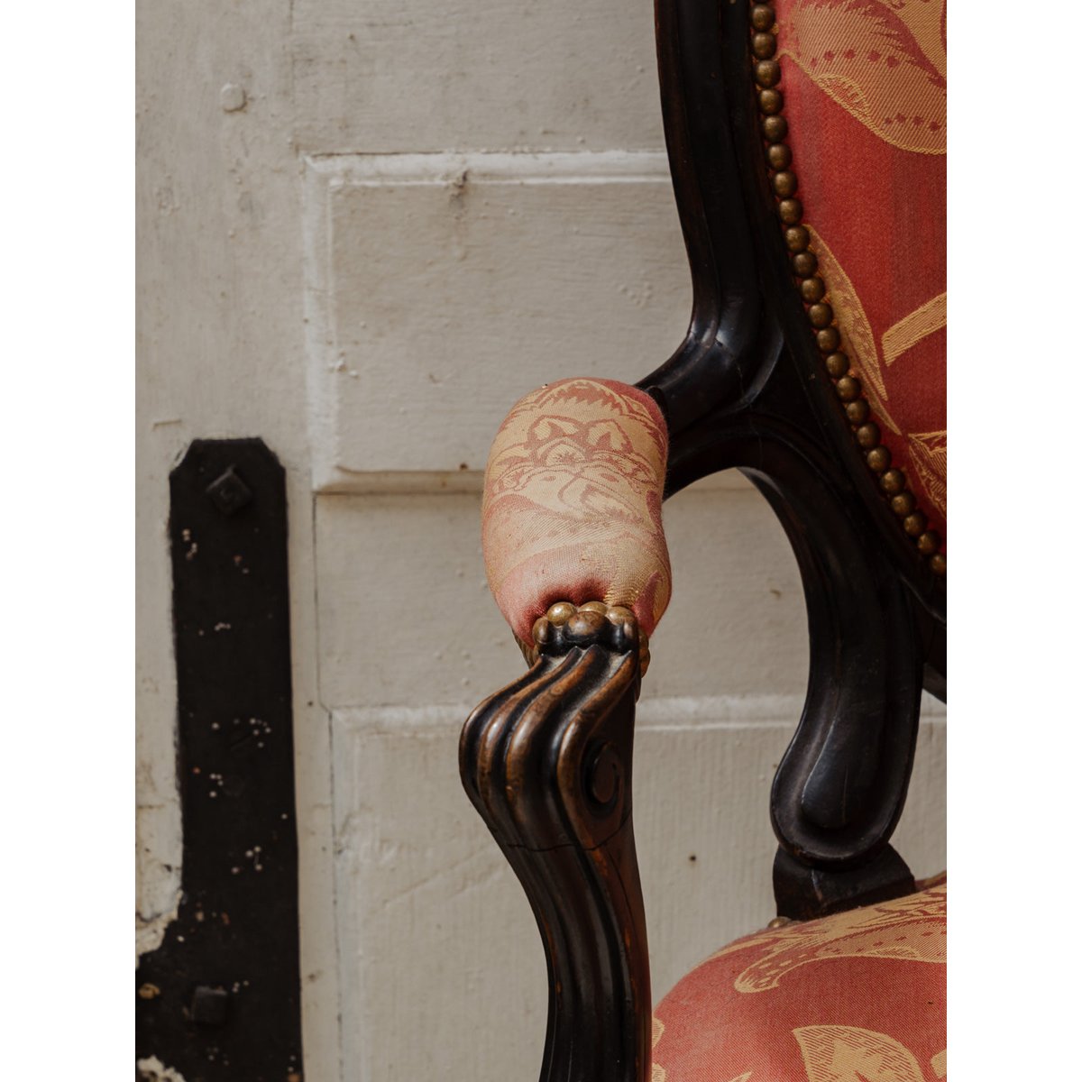 Paire de fauteuils Napoléon III en bois et tissu Ernest N°972 - Bon état noir, DEBONGOUT