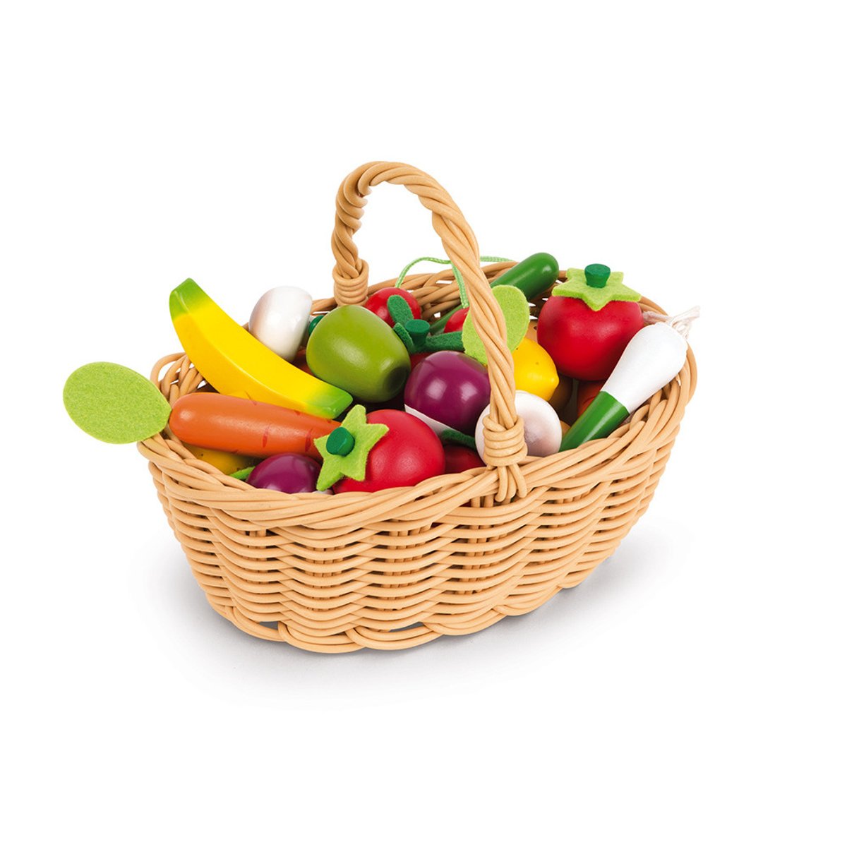 Jouet d'imitation panier 24 fruits et légumes multicolore, JANOD