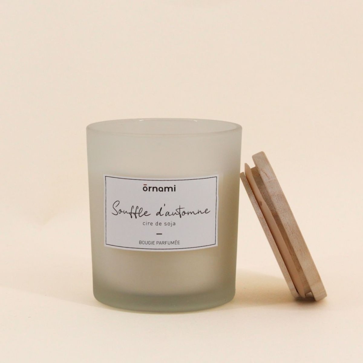 Bougie parfumée en cire de soja "souffle d'automne" 280g beige, ORNAMI