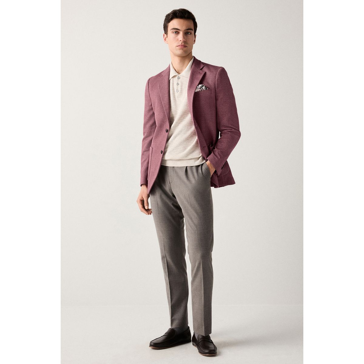 Blazer slim en jersey à chevrons rose, NEXT