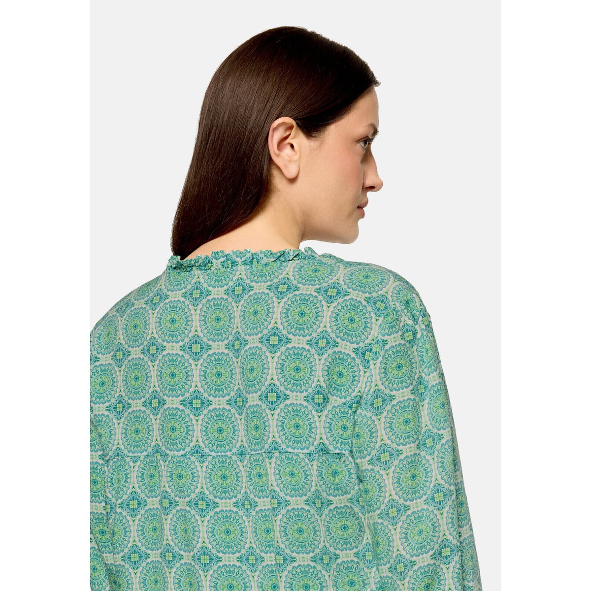 Blouse casual à fronce green/blue, CARTOON